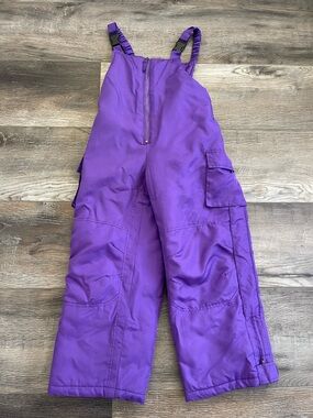 Kbello girls Purple Insulated Snow Bib Overalls - EUC size 7/8